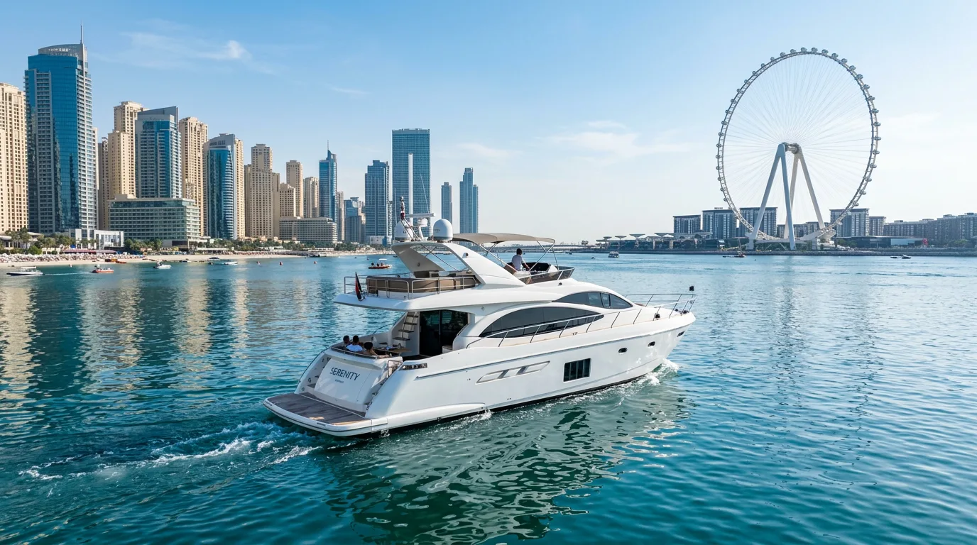 Luxury yacht cruising near Ain Dubai