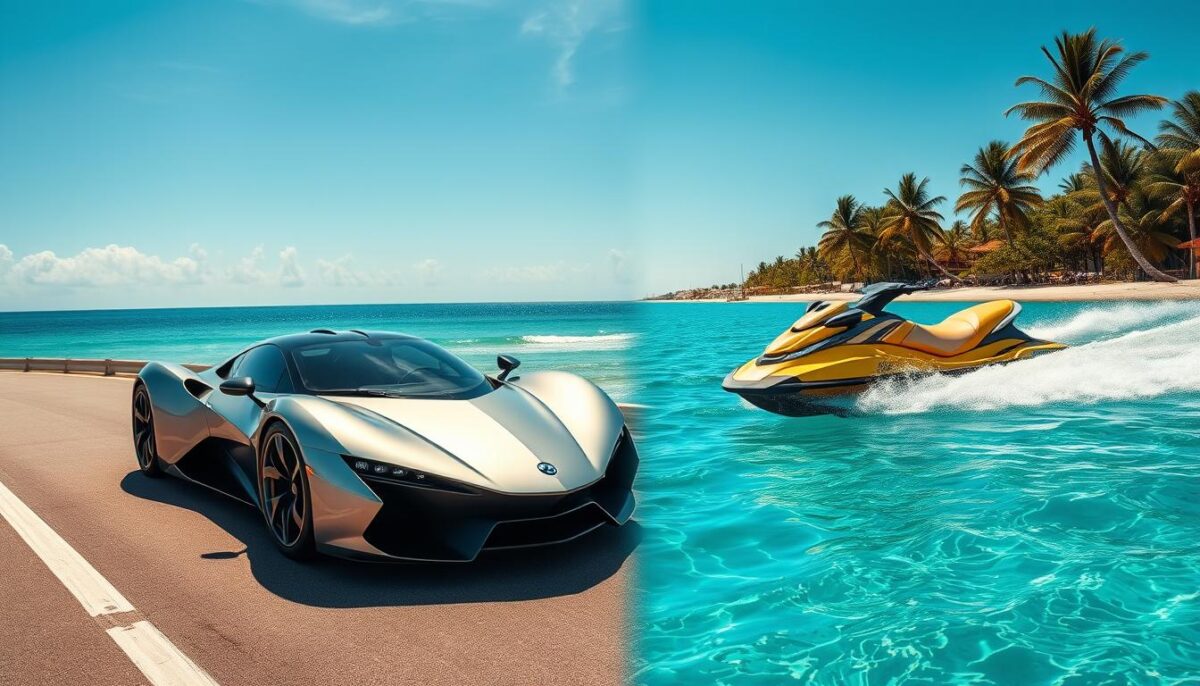 luxury jet car vs jet ski